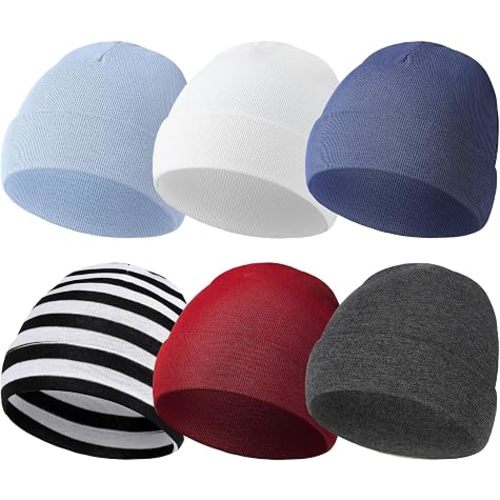 6 Pcs Preemie Baby Hats Cotton Preemie Caps Warm Newborn Beanie Premature Hat for Nicu Premature Baby Boy Girl