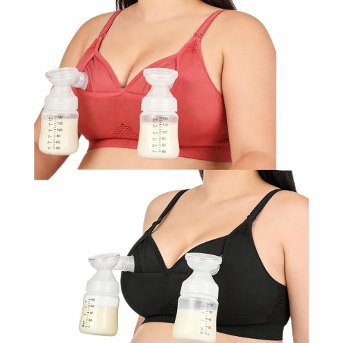 iloveSIA Nursing Bras for Mom Breastfeeding, Seamless Supportive Sleep Bra for Maternity Postpartum S-2XL 3Pack