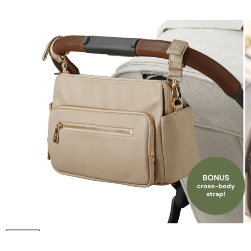 Multitasker Pram Caddy - OatVegan Leather — OiOi