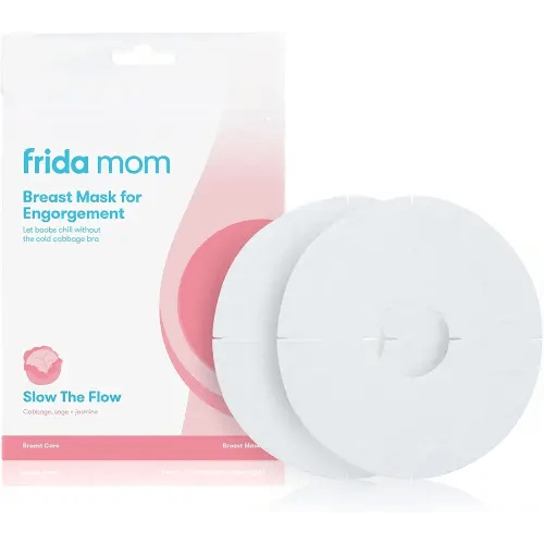 Frida Mom Breast Pads, Reusable Breast Mask for Engorgement, Made with Cabbage, Jasmine, & Sage, Breastfeeding Essentials, 2 Sheet Masks