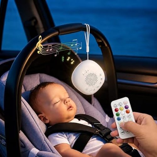 Máquina portátil de ruido blanco para bebés con control remoto y luz nocturna