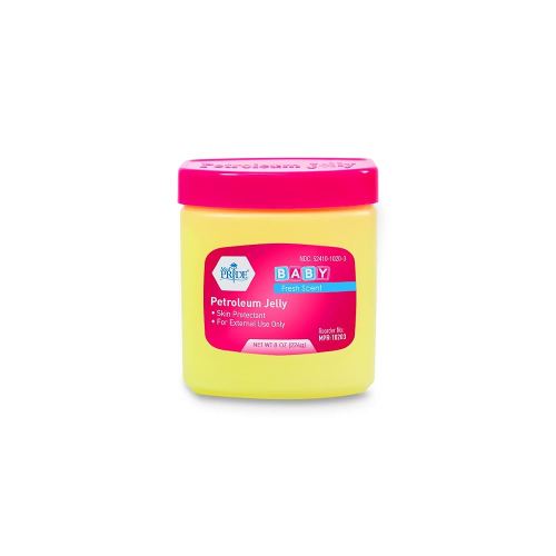 MED PRIDE Petroleum Jelly Tub with Fresh Scent, Skin Protectant and Moisturizer for Dry Skin, Rashes, Burns, Diaper Rash (8 Ounce Pink - Baby Clear)