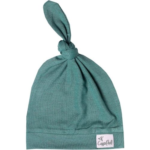 Copper Pearl Baby Beanie Hat Top Knot Stretchy Soft Journey