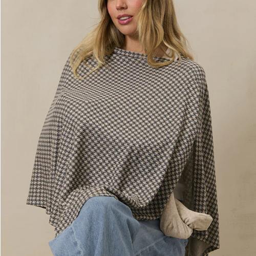 Stormy Houndstooth Nursing Cover
