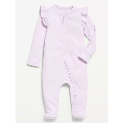 Ribbed 2-Way-Zip Sleep & Play Footed One-Piece for Baby