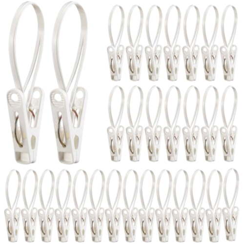 YinFire 30 Pack White Baby Hangers with Clips, Kids Toddler Clothes Hangers for Pants, Socks, Skirts, Nursery Closet Storage Organizer