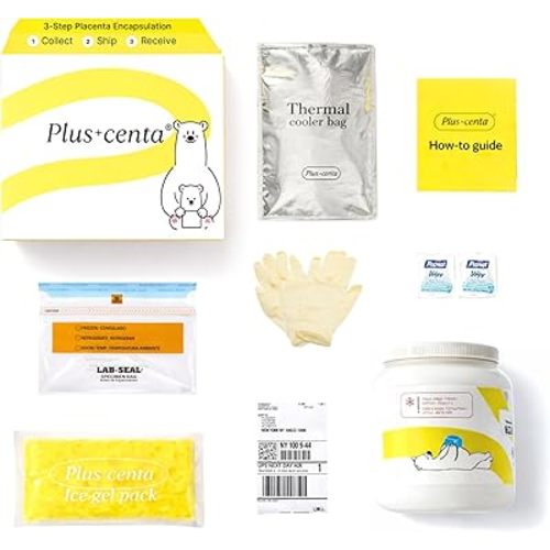 Placenta Encapsulation Kit for Postpartum Recovery, Hospital Placenta Collection Kit with Prepaid Return Shipping, Includes Lab-Based Processing Service | Pluscenta