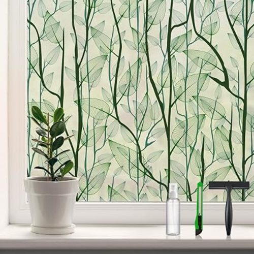 DKTIE Window Film Privacy Decorative Window Clings 17.7'' x 78.7''