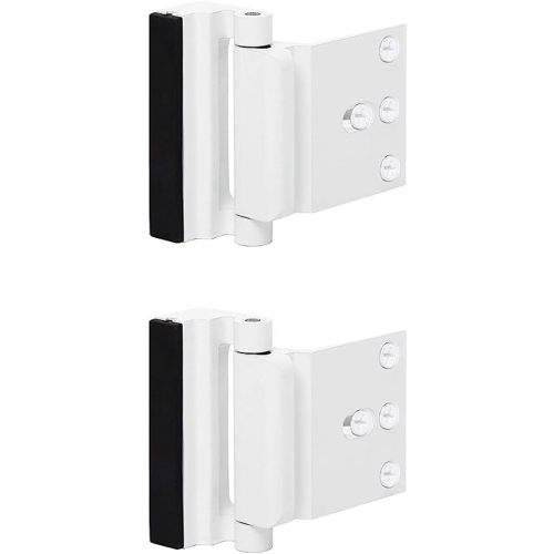 2 Pack Door Reinforcement Locks with 8 Screws, Home Security Door Lock for Toddler, Childproof Door Lock Night Lock Withstand 800 Lbs White