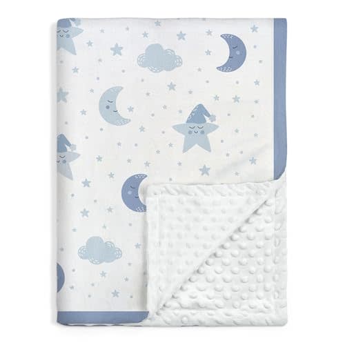 Star Baby Blanket 30 x 40 Inches for Boys Girls, Toddler Newborn Infant, Soft Plush Receiving Blanket with Dotted Back, Gifts for Christmas Birthday Baby Shower