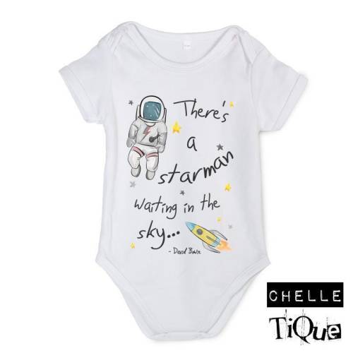 David Bowie &quot;Starman&quot; Baby Grow // Ziggy Stardust, Rock n Roll, Music Baby Gift, Baby Bodysuit, Clothes, Gift, Baby Shower