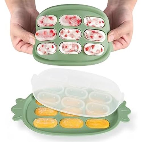 Haakaa Baby Popsicle Mold - Baby Food Maker & Breastmilk Teething Freezer Tray - BPA Free Silicone-Green