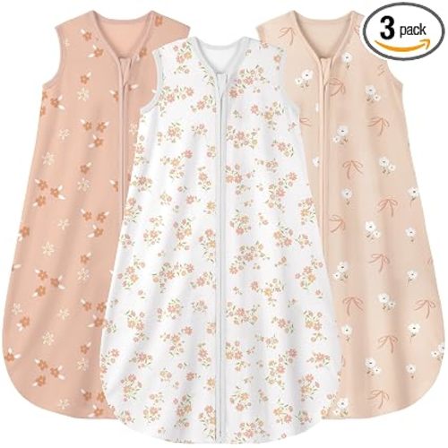 Yoofoss Baby Sleep Sack 0-6 Month 0.5TOG 100% Organic Cotton 2-Way Zipper