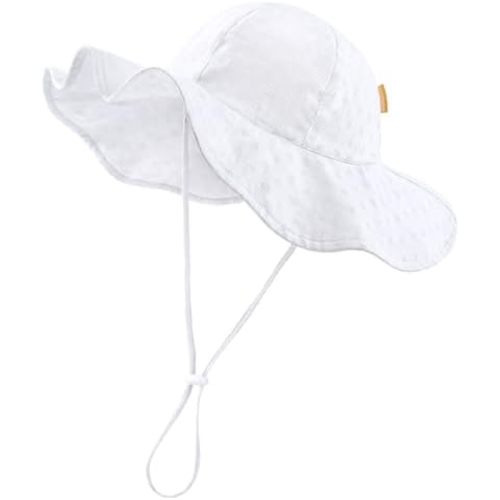 HONGTEYA Baby Sun Hat Toddler Girls Wide Brim Infant Beach Outdoor Summer Hat Sun Protection UPF 50+