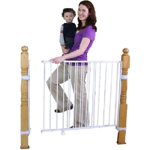 Regalo Extra Tall and Wide 2-in-1 Stairway and Hallway Wall Mounted Baby Gate, Bonus Kit, Includes Banister and Wall Mounting Kit