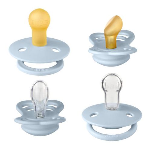 Bibs Try-It Silicone & Latex Pacifier Collection - Baby Blue - 4pk