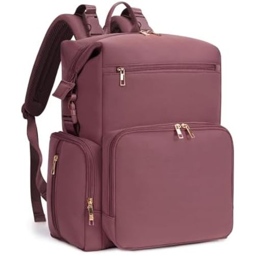 Neoprene Diaper Bag Backpack with Changing Pad, Large Newborn Baby Maternity Bags Travel Tote with Insulated Pockets (Pink)