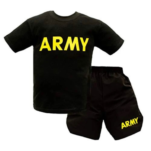 Kids Army PT Uniform - 2 Piece Shirt/Shorts