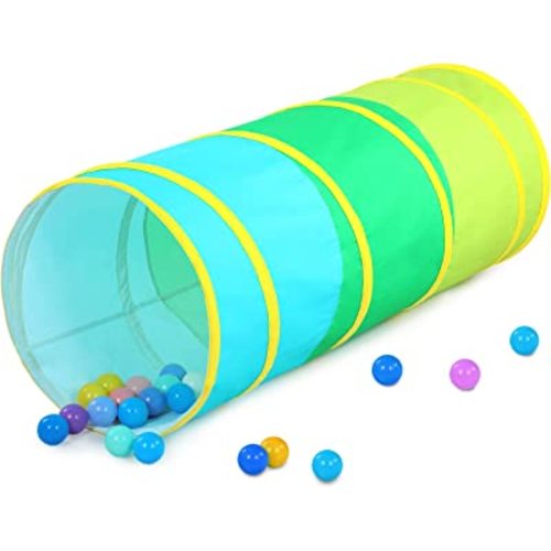 Moncoland Kids Play Tunnel Tent for Toddlers, Colorful Cotton Pop Up Crawl Tunnel Toy for Baby Infant Children or Dog Cat Pet, Collapsible Gift for Boy and Girl and Game (Cotton Baby Tunnel)