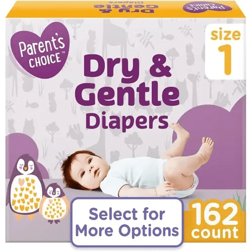 Parent's ~Choice Dry & Gentle Diapers ~ Size (1, 162, Count)