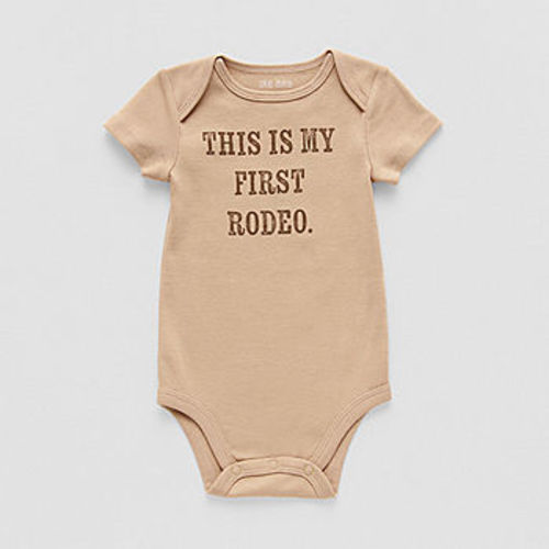Okie Dokie Baby Unisex Round Neck Short Sleeve Rib Bodysuit, Color: Nomad Khaki - JCPenney