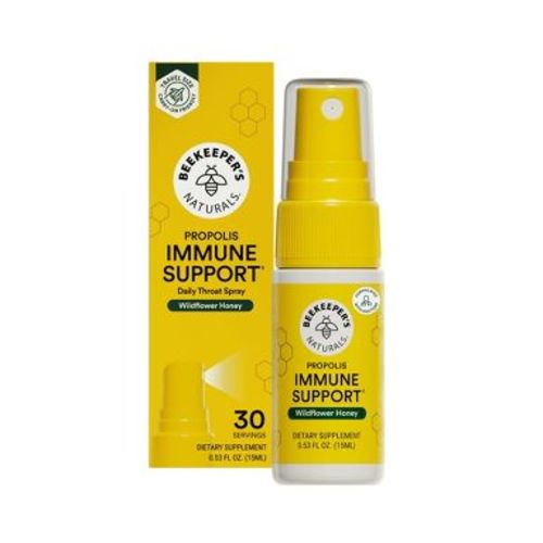 Beekeeper's Naturals Immune Support Throat Spray - Propolis - 15ml: Cold, Cough or Flu Treatment, Travel Size