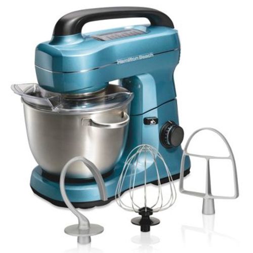 Hamilton Beach 7 Speed Stand Mixer - Blue - 63393: 300W Metal, 4 Qt Capacity, Dishwasher-Safe Parts, 14.5" Height