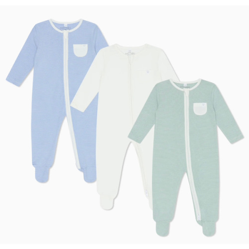 Clever Zip Baby Pajamas 3 Pack white