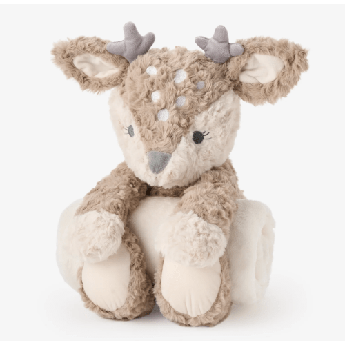 FAWN BEDTIME HUGGIE PLUSH TOY WITH BLANKET