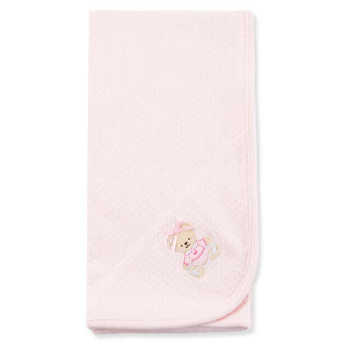 Pink Bear Receiving Blanket
