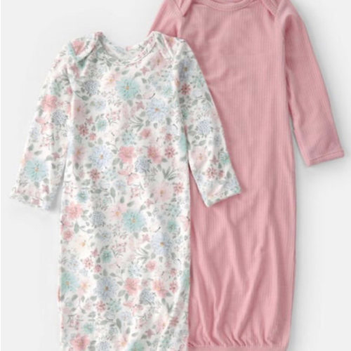 Baby Girl 2-Pack Butterfly Garden PurelySoft Sleeper Gowns - Pink | Carter's