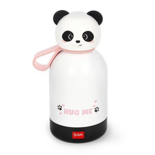 Legami - Hot & Cold BFF Children's Thermal Bottle, Panda Theme, in 18/8 Stainless Steel Double Layer with Airtight Closure, Keeps Hot for 12h and Cold 24h, Capacity 310 ml