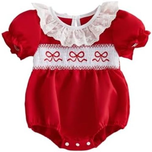 Sprifallbaby Easter Baby Girl Outfit Bunny Bubble Romper Plaid Smocked Bodysuit Newborn First Easter Summer Clothes