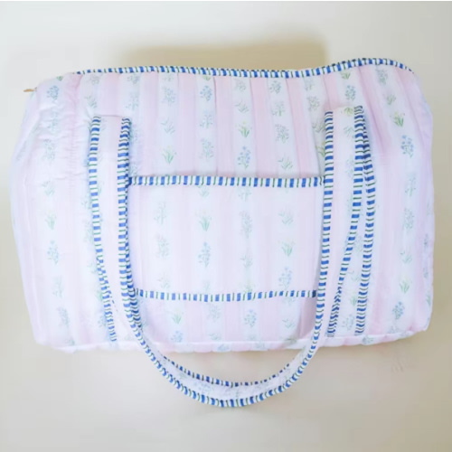 EXCLUSIVE Floral Cotton Quilted Weekender Bag - Pink - TikTok Shop