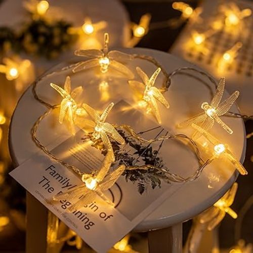 35 Count Dragonfly String Lights with Battery Powered, 17.5 Feet 8 Modes Decorative String Light (Dragonfly)