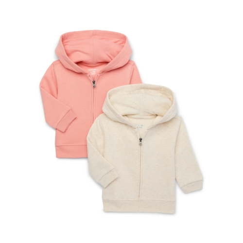 Garanimals Baby Girl Butter Fleece Zip Up Hoodie, 2-Pack, Sizes 0M-24M
