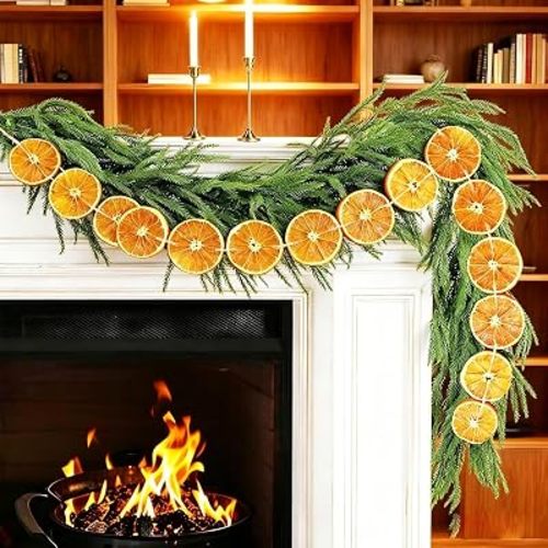 10 Ft Dried Orange Garland, 30 Slices, Christmas Fall Farmhouse Decorations