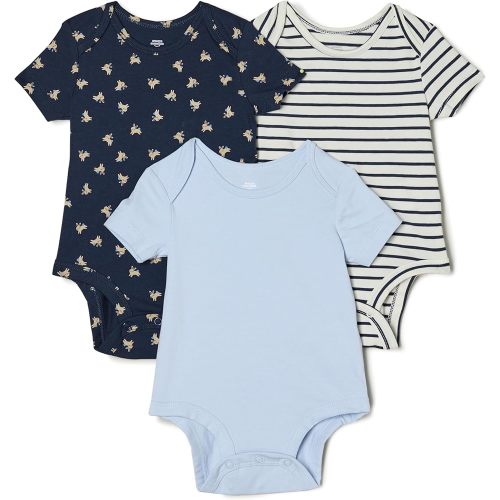 Amazon Essentials x Sofia Grainge Unisex Babies' Short Sleeve Crewneck Bodysuit, Pack of 3