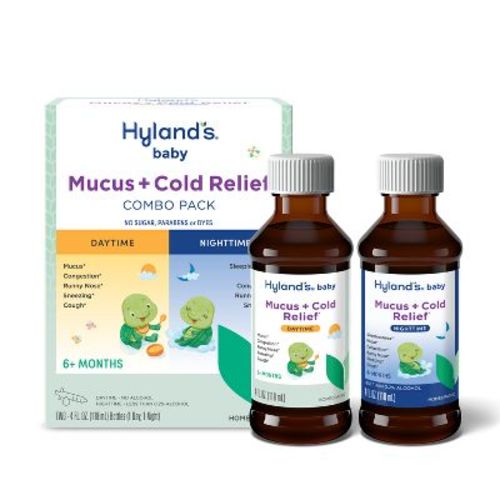 Hyland's Baby Mucus + Cold Relief Day & Night Combo Pack - 8 fl oz: Dye-Free, Paraben-Free, Homeopathic