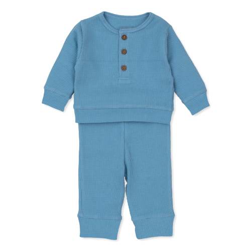 Kissy Love Mini Waffle Dark Blue Pant Set