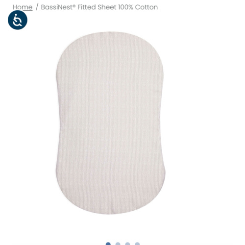 HALO - BassiNest Fitted Sheet 100% Cotton | Pebble - white
