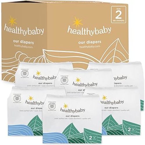 Our Diapers | The First EWG Verified & Microbiome-Friendly Diaper | Size 2 (12-18 lbs) 186 Count | 12-Hour Leak Protection | Made with Organic Cotton & Plant-Derived Materials | Totally Chlorine Free