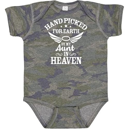 inktastic Handpicked for Earth By My Aunt in Heaven with Angel Baby Bodysuit