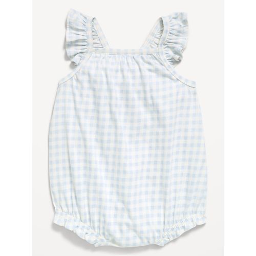 Printed Sleeveless Ruffle-Trim Romper for Baby