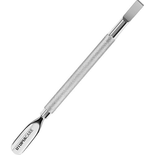 Utopia Care Cuticle Pusher Tool & Spoon Nail Cleaner, Professional Stainless Steel Cuticle Remover & Cutter, Durable Manicure & Pedicure Tool for Finger & Toenails, Silver