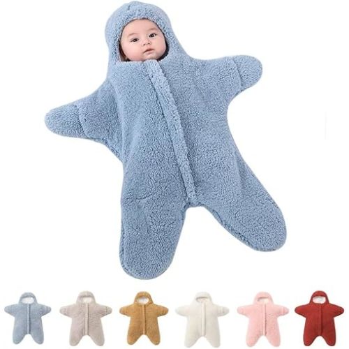 Baby Starfish Onesie Fleece Newborn Baby Swaddle Wrap Sleeping Sack