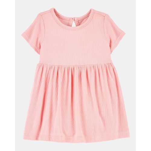 Baby Girl Solid PurelySoft Bodysuit Dress - Pink - Carter's | Carter's