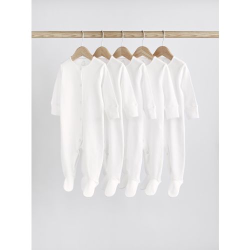 Next | 5-Pack 100% Cotton Baby Sleepsuits