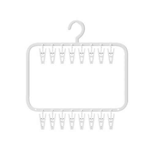 kowaku Hanging Drying Rack with Clips Clothes Hanger for Baby Clothes Gloves Hat Indoor single layer