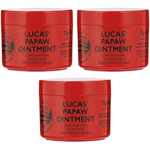 Lucas' Papaw Ointment 75g (3-Pack) – Multi-Purpose Skin Relief Balm – Made in Australia